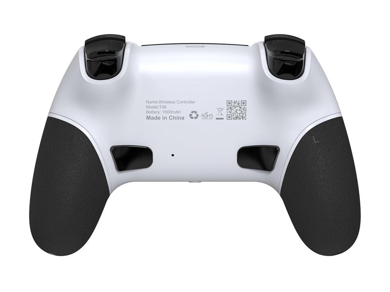 GAMFAMI Wireless Controller with Hall Joystick for PS4/Pro,Slim - with Built-in Speakers/Turbo/Buttons Programming, 1000mAh Battery (White Black) - Image 4